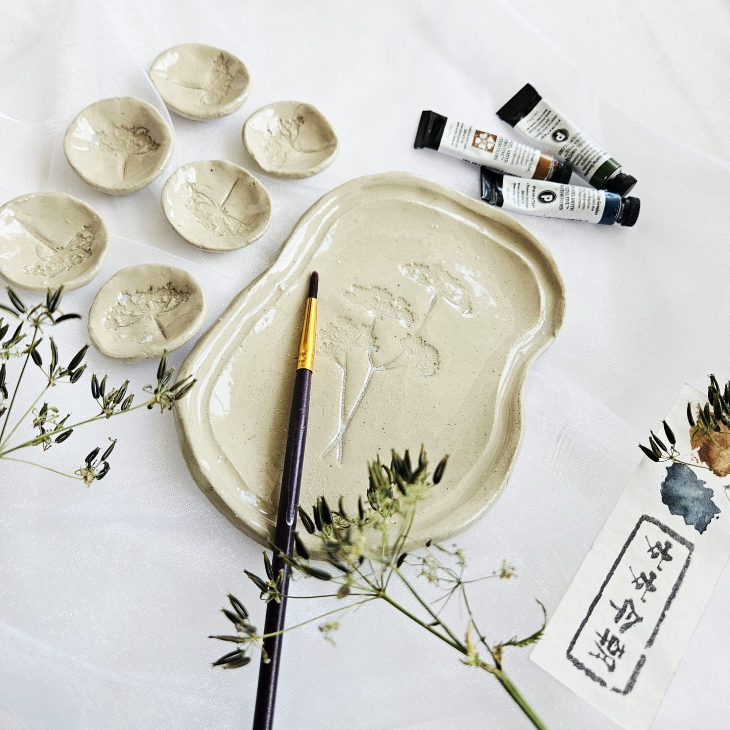 Ceramic paint palette set of 7