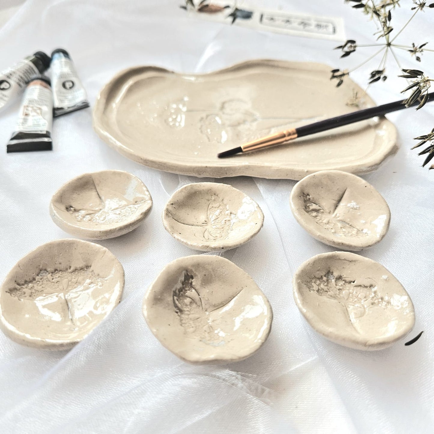 Ceramic paint palette set of 7