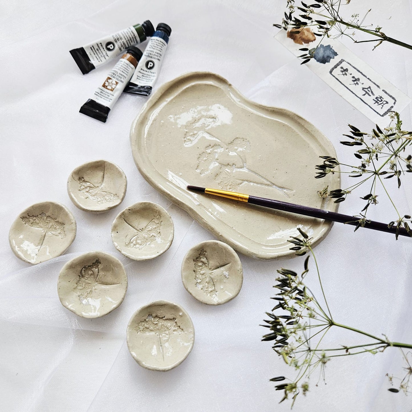 Ceramic paint palette set of 7