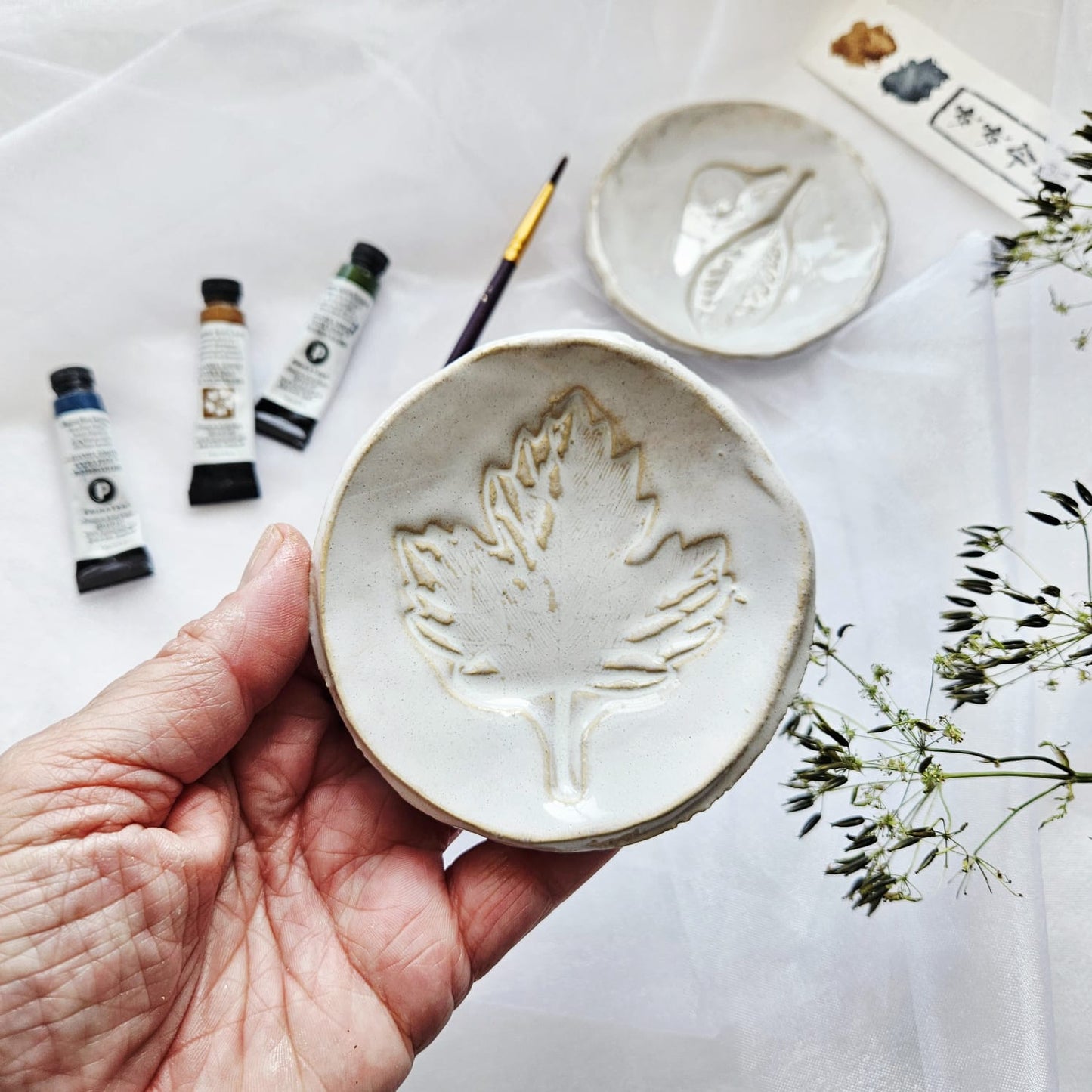 Watercolour palette set Leaves