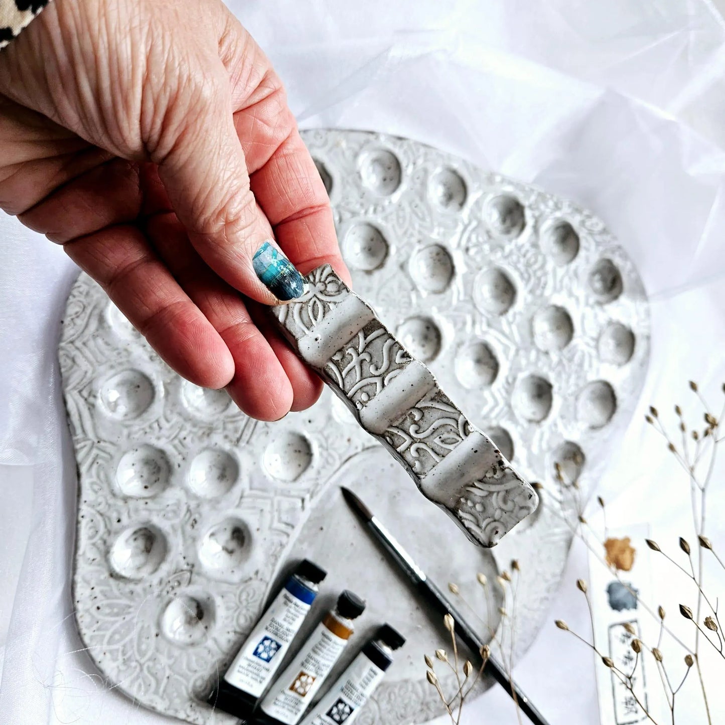 Ceramic Watercolour Paint Palette XL