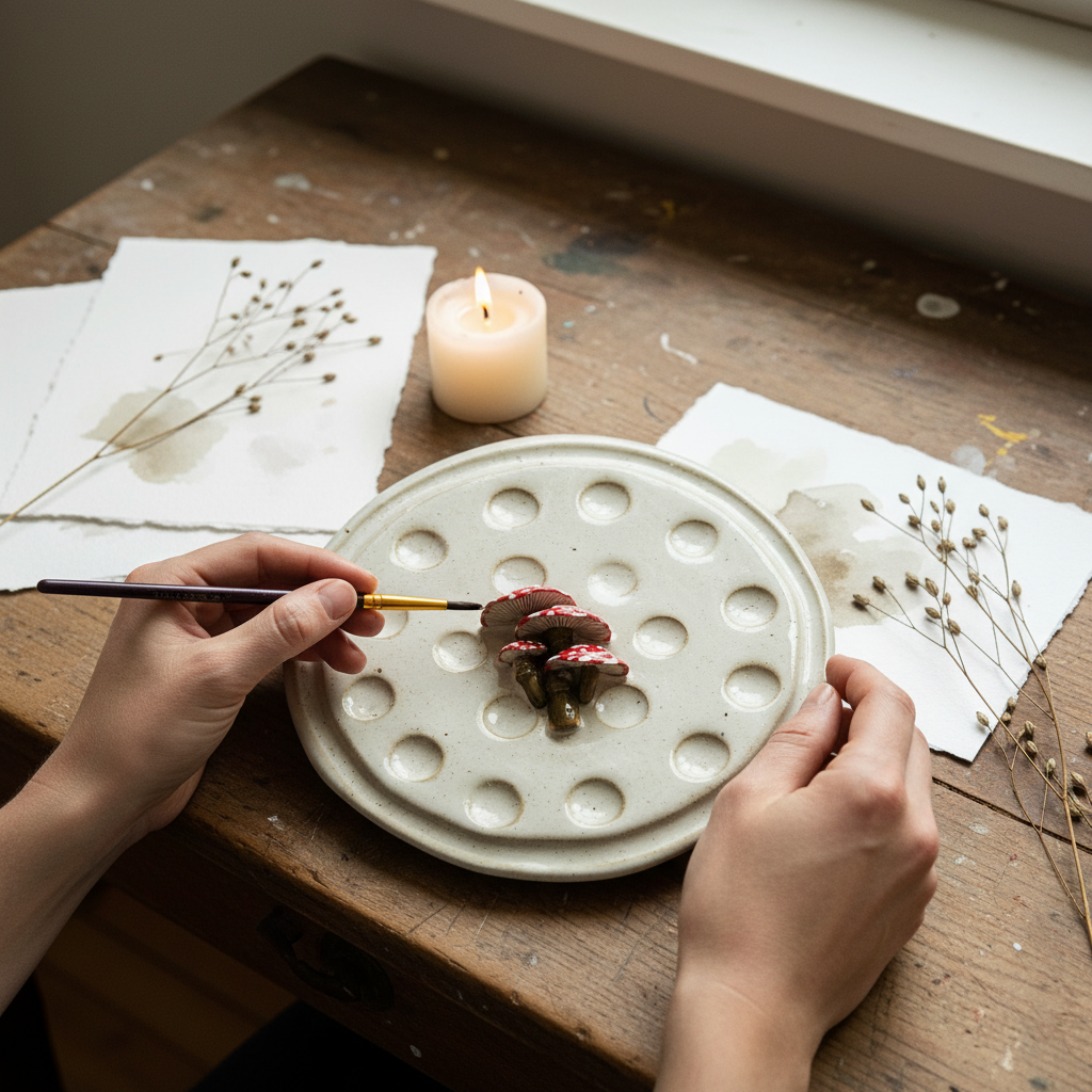 Watercolor palette Little Mushroom