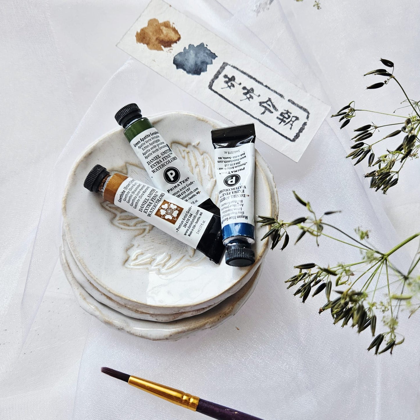 Watercolour palette set Leaves