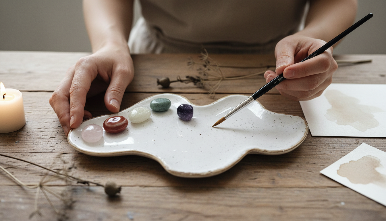 Healing crystal painting palette