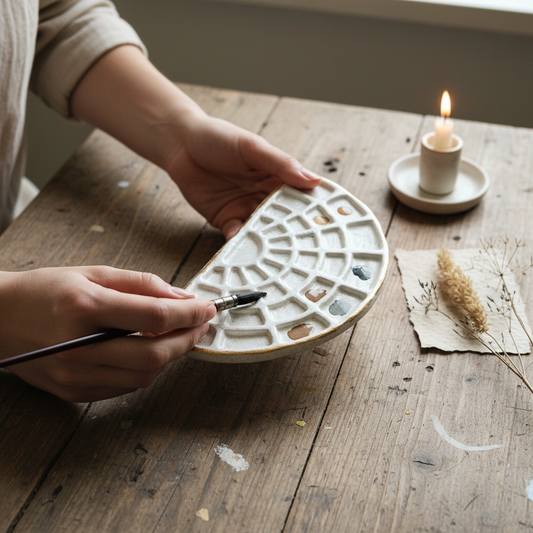 Half Moon Painting Palette