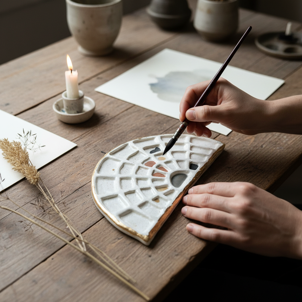 Half Moon Painting Palette