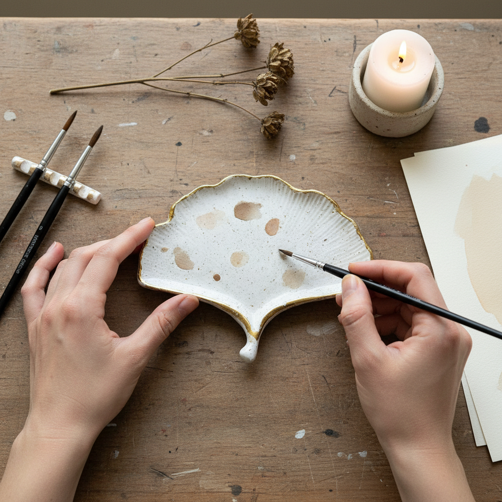 Ginkgo Ceramic Paint Palette